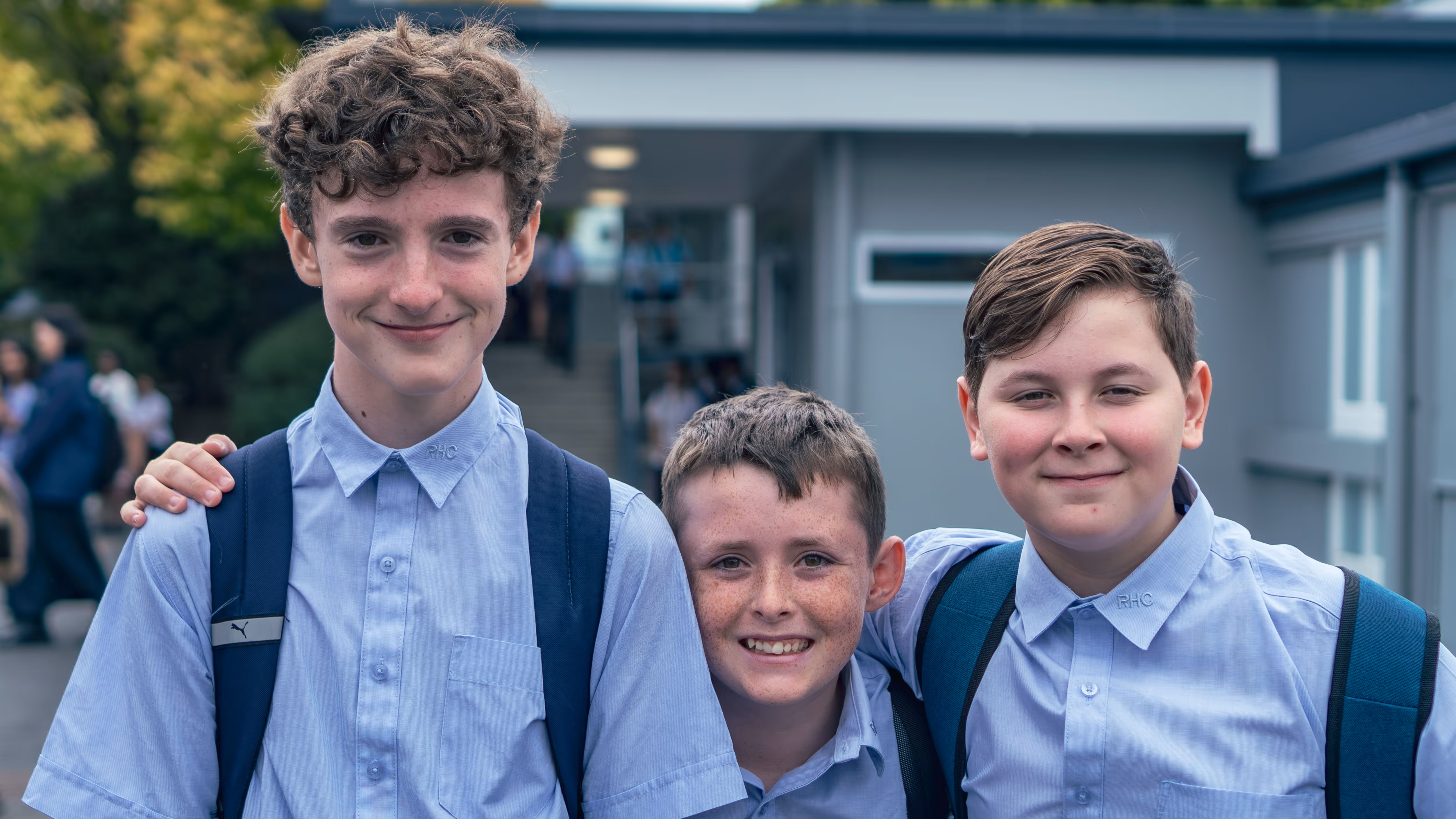 Rosehill College students in uniform at school